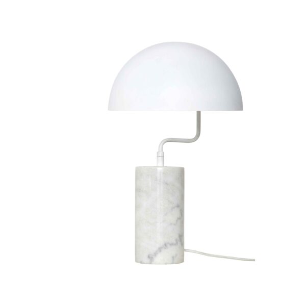 HÜBSCH bordlampe - hvid metal/marmor
