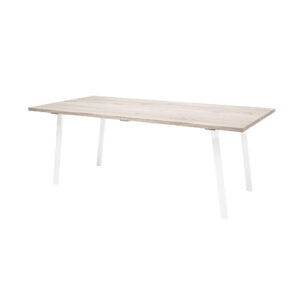 BLOOMINGVILLE - Cozy spisebord - natur egetræ/hvid jern, rektangulær (200x95)