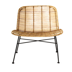 BLOOMINGVILLE Dom loungestol - natur rattan/sort jern