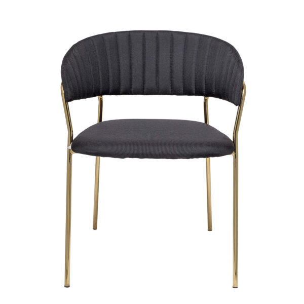 BLOOMINGVILLE Form spisebordsstol - sort/guld polyester/jern, m. armlæn