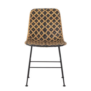 BLOOMINGVILLE Kitty spisebordsstol - natur og sort rattan og jern