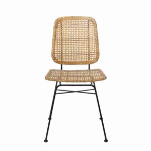 BLOOMINGVILLE Laurel spisebordsstol - natur/sort rattan/jern