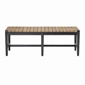 BLOOMINGVILLE Luce bænk - natur/sort søgræs og sort mahogni, rektangulær (124x43)