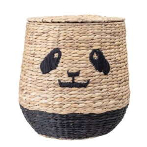 BLOOMINGVILLE MINI panda kurv - natur vandhyacint, rund (Ø36)