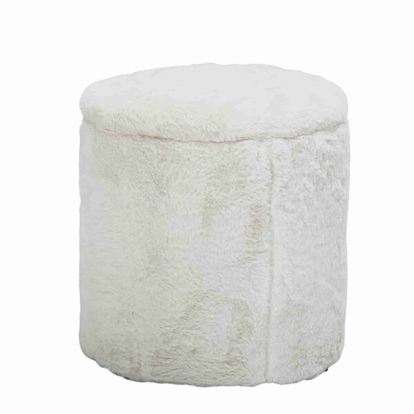 BLOOMINGVILLE MINI puf - hvid polyester/stof (Ø 37)