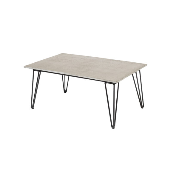BLOOMINGVILLE Mundo havebord - grå/sort cement/metal, rektangulær (90x60)