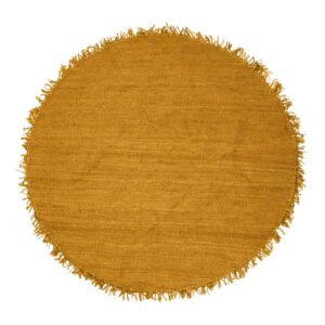 BLOOMINGVILLE gulvtæppe - gul jute, rund (Ø150)