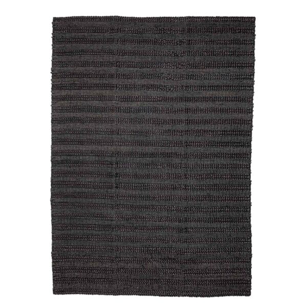 BLOOMINGVILLE gulvtæppe - sort jute/bomuld, rektangulær (210x150)