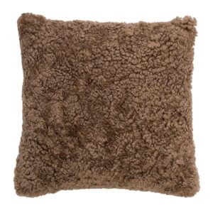 BLOOMINGVILLE pude - brun fåreskind, kvadratisk (45x45)