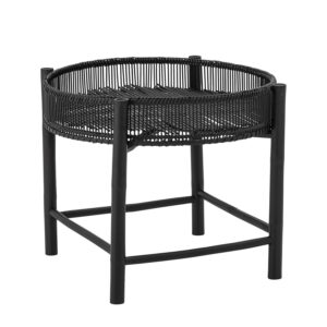 BLOOMINGVILLE rund Carolina sidebord - sort bambus (Ø56)