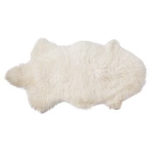 BLOOMINGVILLE skind - hvid mongolsk lammeskind, asymmetrisk (90x50)