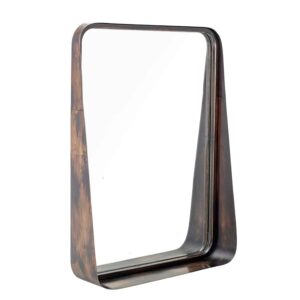 BLOOMINGVILLE vægspejl - spejlglas og sort metal, rektangulær (60x46)