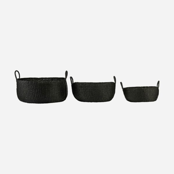 Basket, Carry, Black, Set of 3 sizes