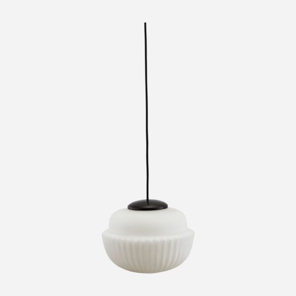 Lamp, Acorn, White, E27, Max 25 W, 2.5 m cable, Handmade glass