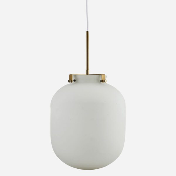 Lamp, Ball, White, E27, Max 25 W, 1.60 m cable, Handmade glass