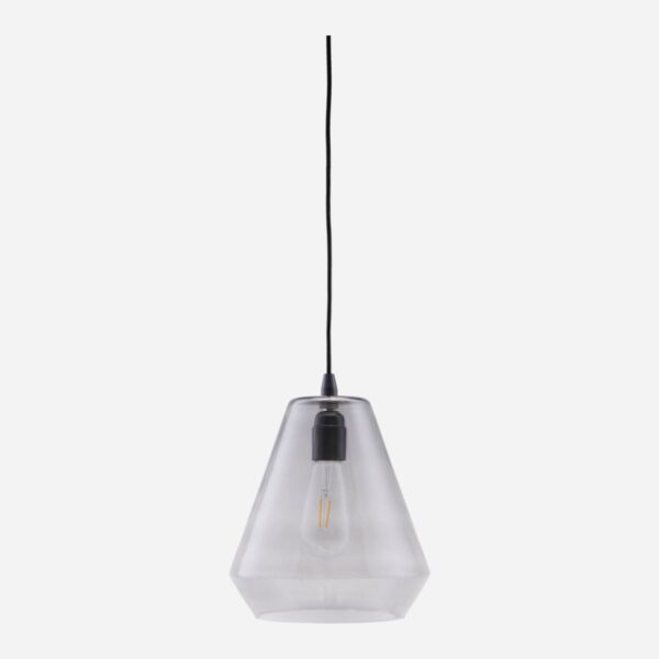Lamp, Hood, Grey, E27, Max 25 W, Handmade glass