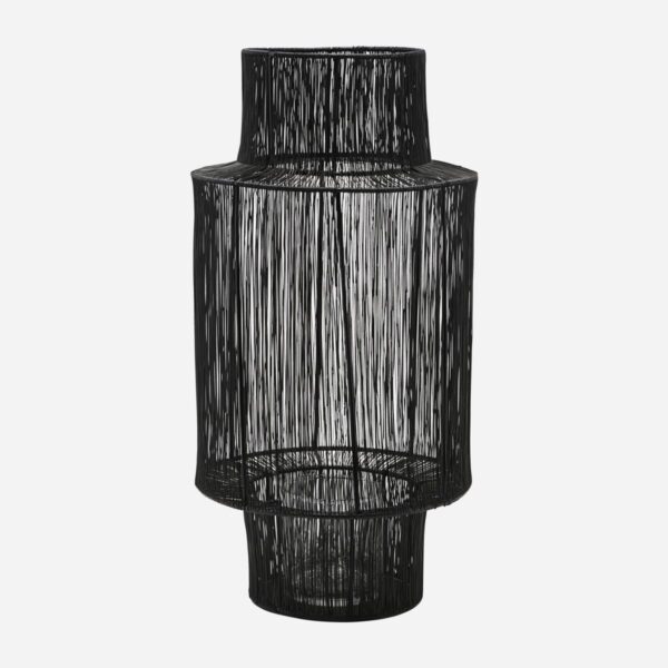 Lantern, Tabia, Black, Incl. glass cup