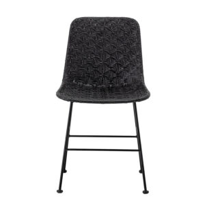 BLOOMINGVILLE Kitty spisebordsstol - sort rattan og jern