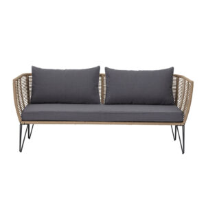 BLOOMINGVILLE Mundo havesofa m. mørkegrå polyesterhynder - brun og sort metal