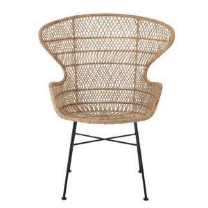 BLOOMINGVILLE Oudon loungestol, m. armlæn - natur rattan og jern