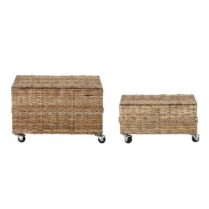 BLOOMINGVILLE MINI kurv, m. låg - natur rattan (sæt à 2)