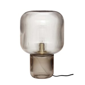 HÜBSCH rund bordlampe - røget glas (Ø27)