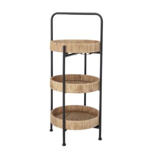 BLOOMINGVILLE Deva sidebord - natur rattan og sort jern (Ø33)