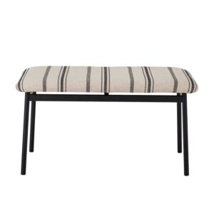 BLOOMINGVILLE Flavia bænk - polyester og sort metal (80x40)