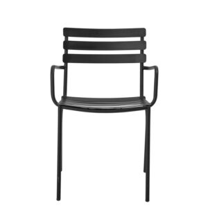 BLOOMINGVILLE Monsi havestol, m. armlæn - sort galvaniseret jern